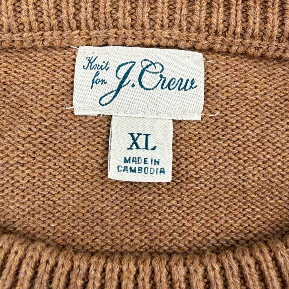 J. Crew Heritage‎ Cotton Crewneck Sweater Heather Camel Men's Size XL